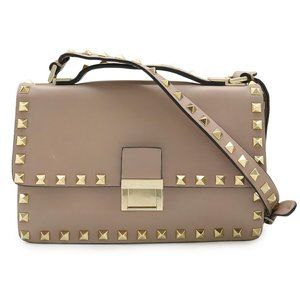 VALENTINO GARAVANI Valentino Garavani Rockstud Shoulder Bag Pochette Leather ...